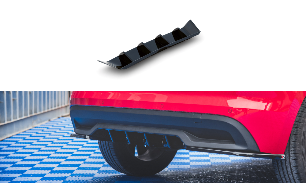 Diffusor Heck Ansatz für Skoda Kamiq schwarz Hochglanz