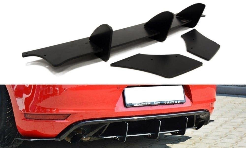 VW GOLF 6 GTI / 35TH Diffusor Heck Ansatz für Heckschürze für & Heck Ansatz Flaps Diffusor für