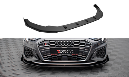 Street Pro Front Ansatz für +Flaps für V.1 + Flaps Audi S3 / A3 S-Line 8Y schwarz Hochglanz