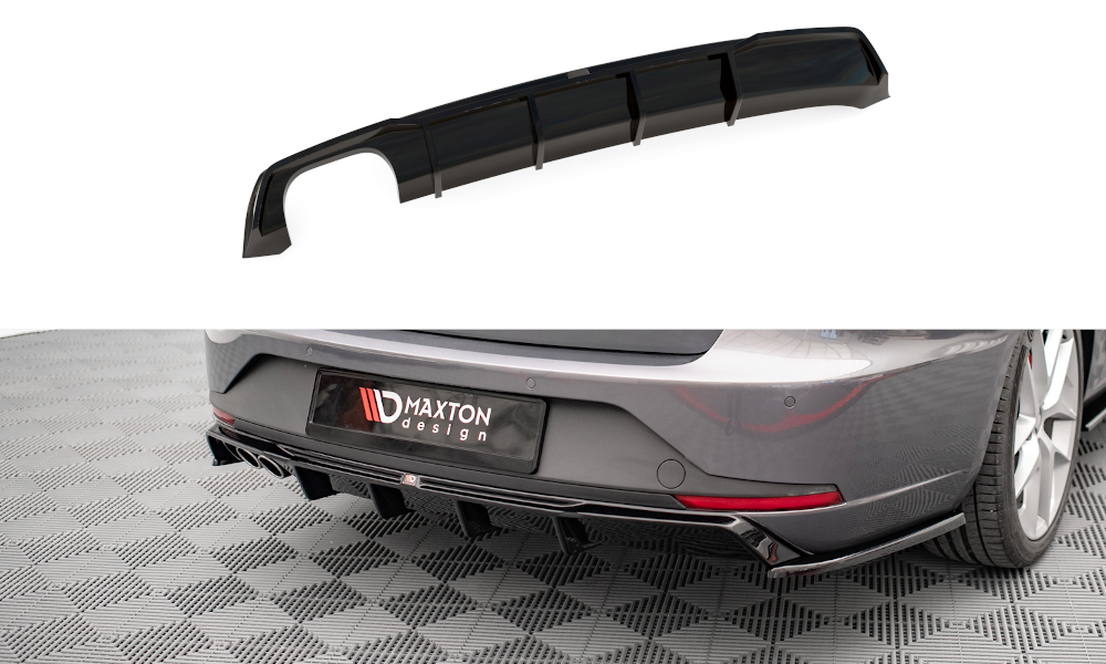 Diffusor Heck Ansatz für Seat Leon FR Sportstourer Mk3 schwarz matt