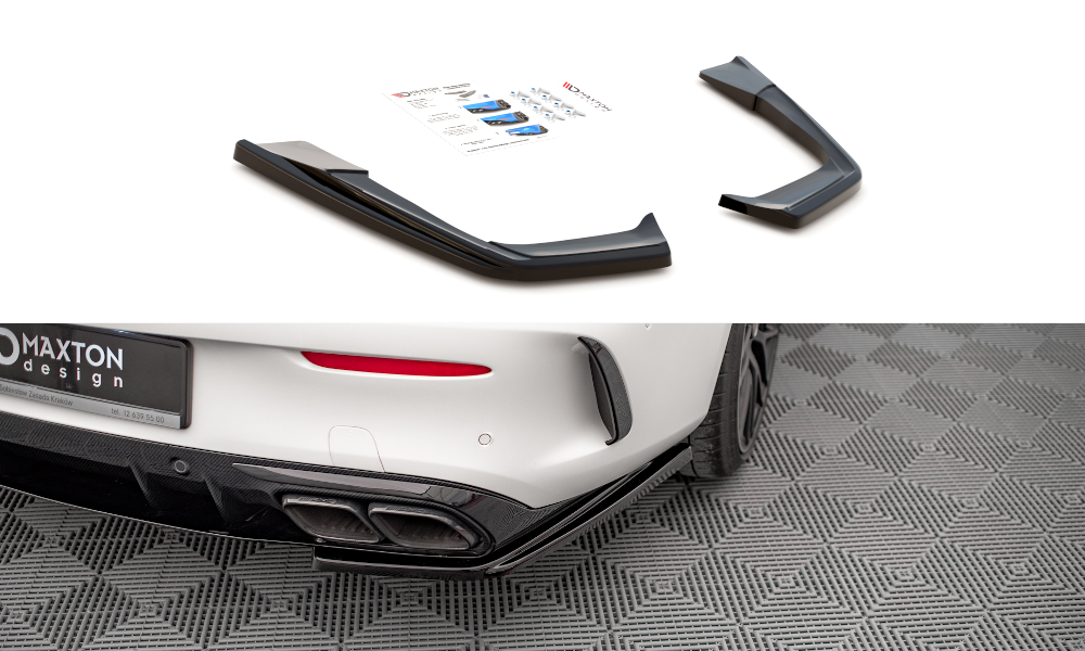Heck Ansatz Flaps Diffusor für Mercedes-AMG C 63 AMG Coupe C205 Facelift schwarz matt