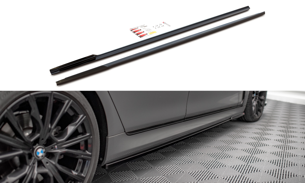 Seitenschweller Ansatz für BMW 7 M-Paket G11 Facelift Carbon Look