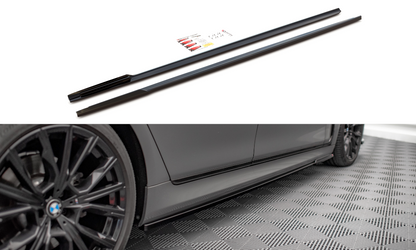 Seitenschweller Ansatz für BMW 7 M-Paket G11 Facelift schwarz Hochglanz