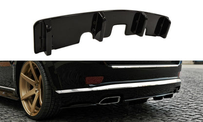 Mittlerer Diffusor Heck Ansatz für Jeep Grand Cherokee WK2 Summit Facelift DTM LOOK schwarz Hochglanz