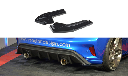 Heck Ansatz Flaps Diffusor V.2 für Ford Focus ST-Line Mk4 schwarz Hochglanz