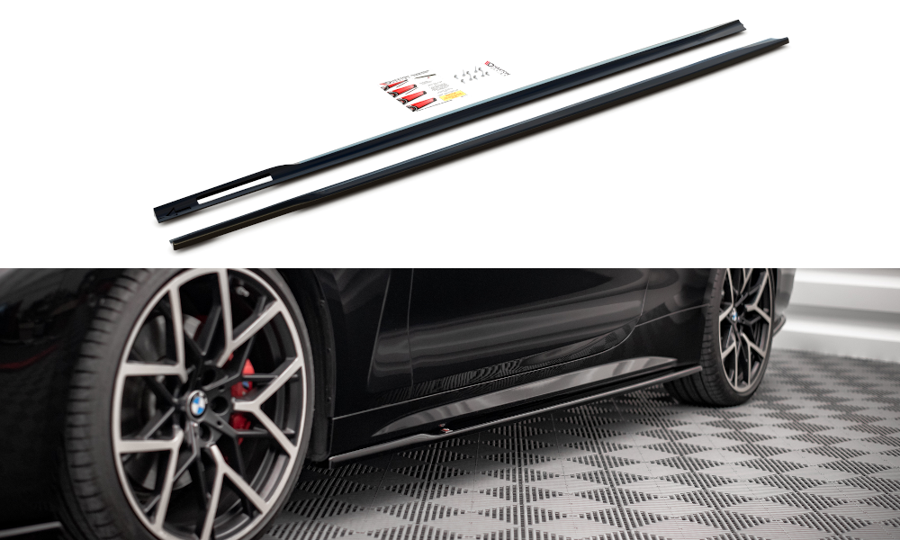 Seitenschweller Ansatz für V.1 für BMW 4er M-Paket G22 Carbon Look