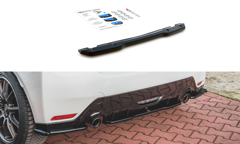 Mittlerer Diffusor Heck Ansatz für Toyota GR Yaris Mk4 schwarz matt