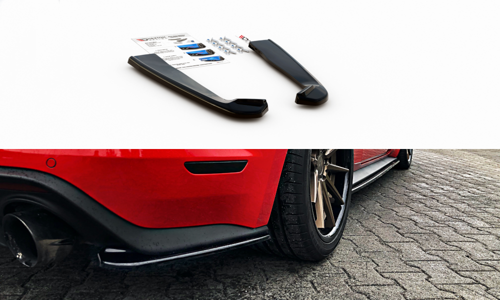 Heck Ansatz Flaps Diffusor für Ford Mustang Mk. 6 Facelift schwarz Hochglanz