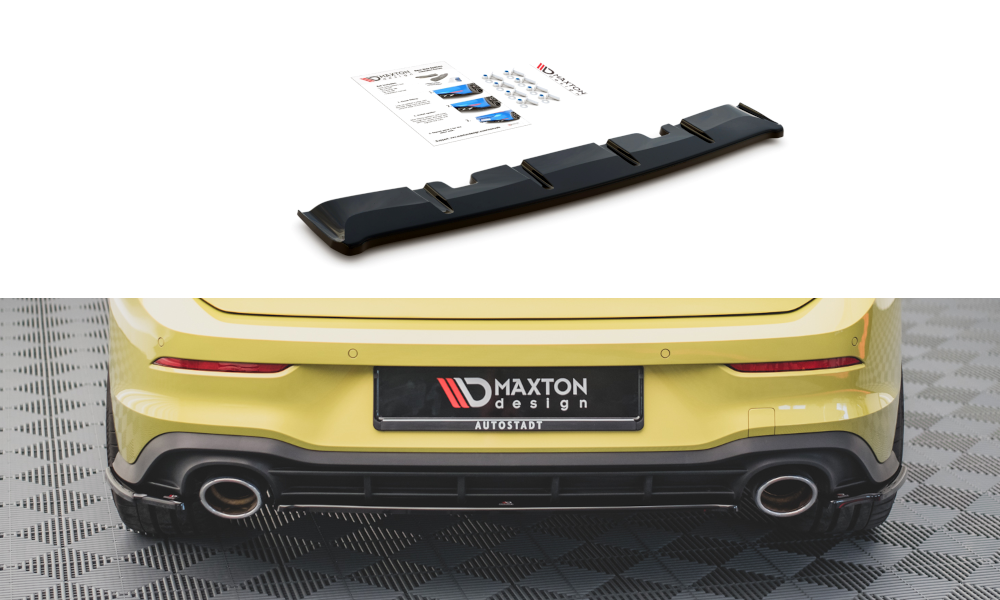 Mittlerer Diffusor Heck Ansatz für Volkswagen Golf 8 GTI Clubsport Carbon Look