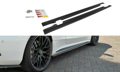Seitenschweller Ansatz für Mercedes C-Klasse C205 63 AMG Coupe schwarz matt