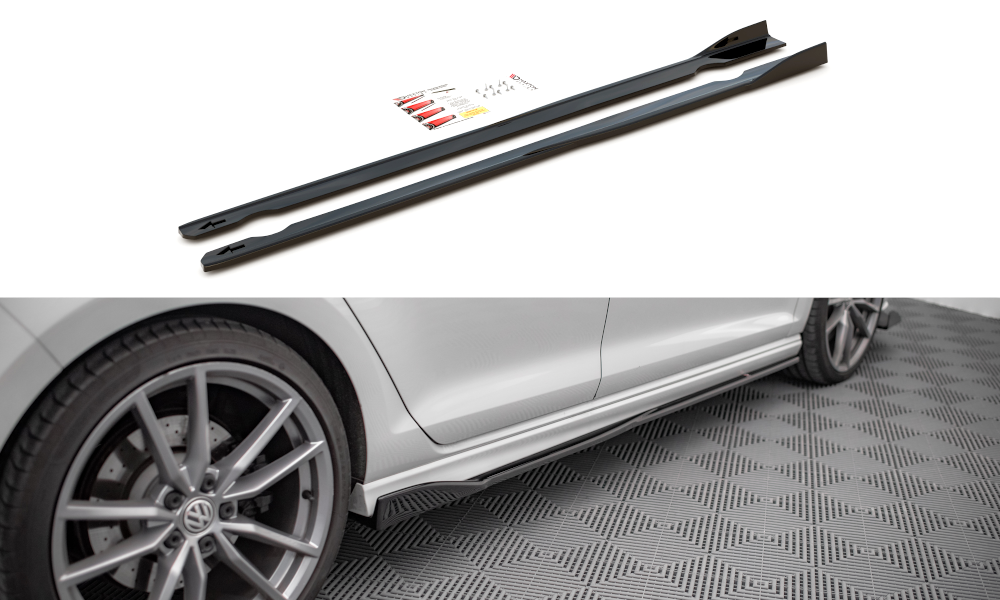 Seitenschweller Ansatz für V.2 für Volkswagen Golf R Mk7 Carbon Look