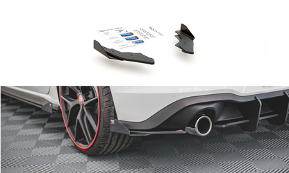 Robuste Racing Heck Ansatz Flaps Diffusor +Flaps für Volkswagen Golf 8 GTI schwarz Hochglanz