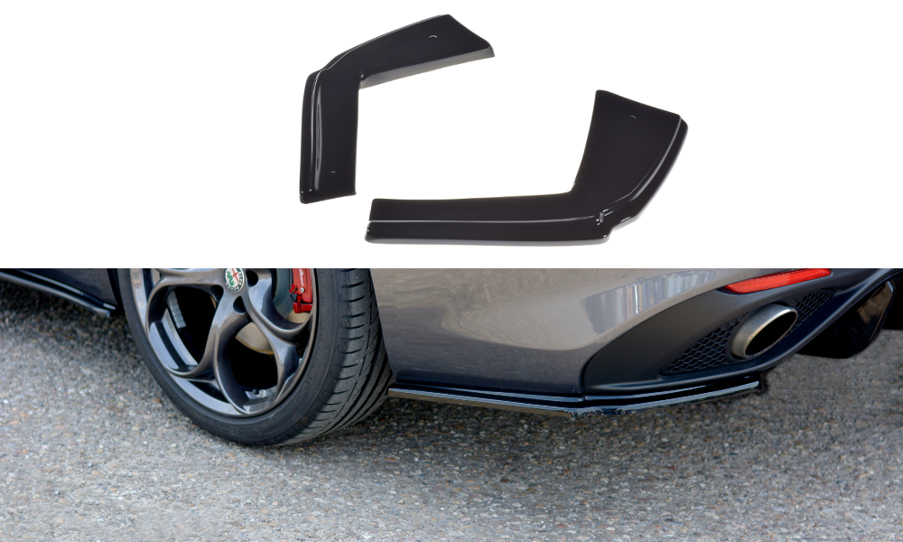 Heck Ansatz Flaps Diffusor für ALFA ROMEO GIULIA VELOCE  schwarz Hochglanz