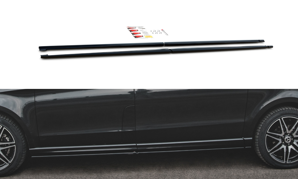Seitenschweller Ansatz für Mercedes-Benz V-Klasse Long AMG-Line W447 Facelift schwarz matt