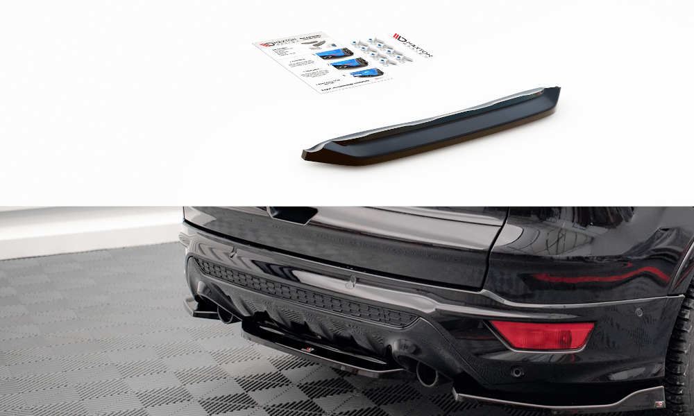 Mittlerer Diffusor Heck Ansatz für Ford Escape ST-Line Mk3 schwarz Hochglanz