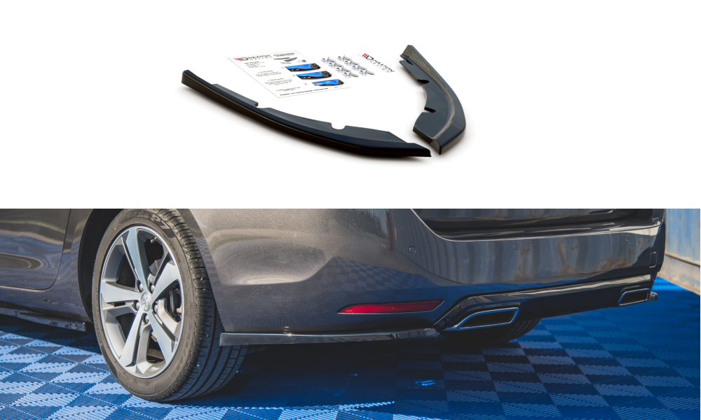 Heck Ansatz Flaps Diffusor für Peugeot 308 SW Mk2 Facelift Carbon Look