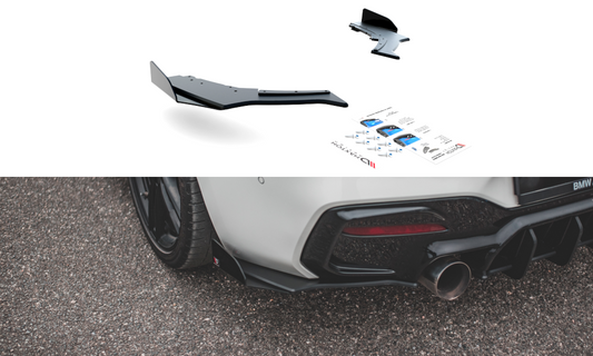 Robuste Racing Heck Ansatz Flaps Diffusor V.3 +Flaps für BMW 1er M140i  schwarz Hochglanz