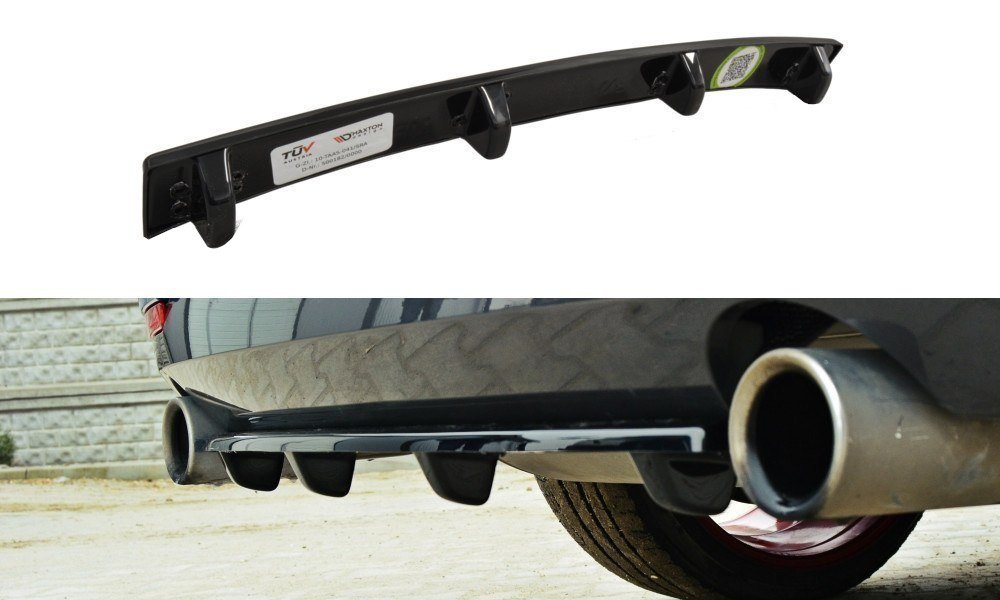 Mittlerer Diffusor Heck Ansatz für BMW 4er F32 M Paket im DTM LOOK Carbon Look