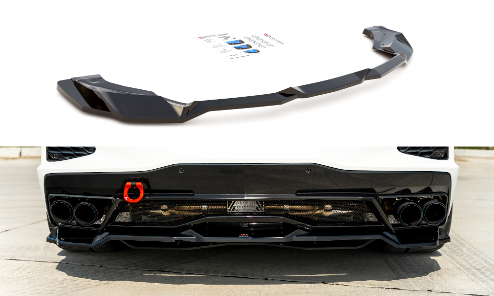 Mittlerer Diffusor Heck Ansatz für Chevrolet Corvette C8 schwarz matt