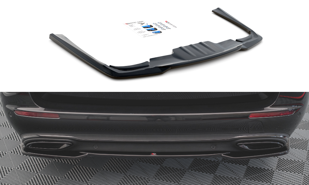 Mittlerer Diffusor Heck Ansatz für Mercedes-Benz E W213 schwarz matt