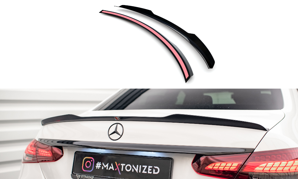 Spoiler CAP für Mercedes-Benz E Limousine AMG-Line W213 Facelift schwarz matt