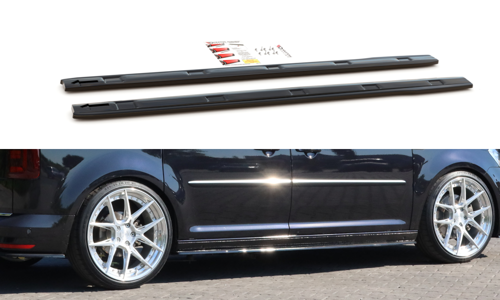 Seitenschweller Ansatz für Volkswagen Caddy Mk. 4 Carbon Look
