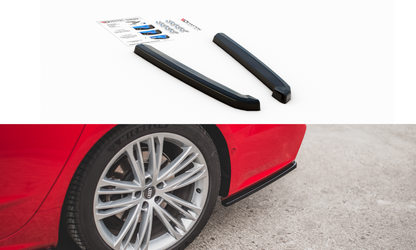 Heck Ansatz Flaps Diffusor für Audi S7 C8 schwarz matt