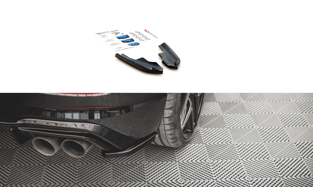 Heck Ansatz Flaps Diffusor V.4 für Volkswagen Golf R Mk8 Carbon Look