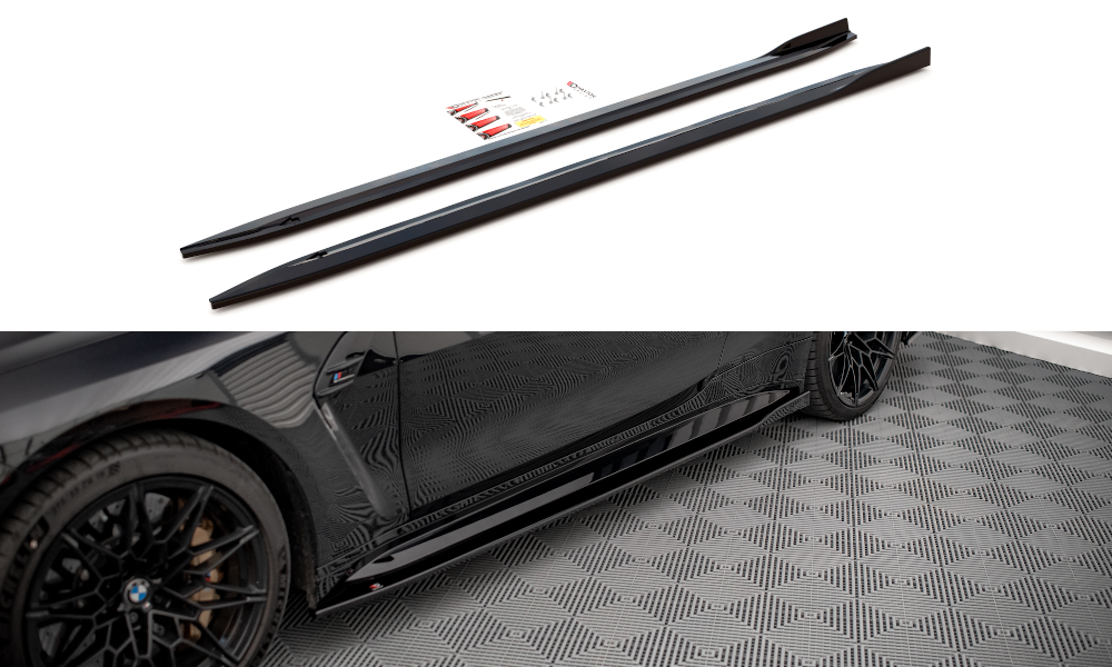 Seitenschweller Ansatz für V.1 für BMW M4 G82 schwarz matt