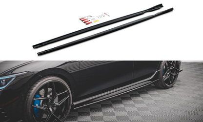 Seitenschweller Ansatz für V.2 für Volkswagen Golf R Mk8 schwarz Hochglanz