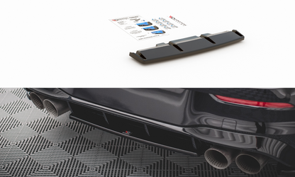 Mittlerer Diffusor Heck Ansatz für Volkswagen Golf R Mk8 Carbon Look