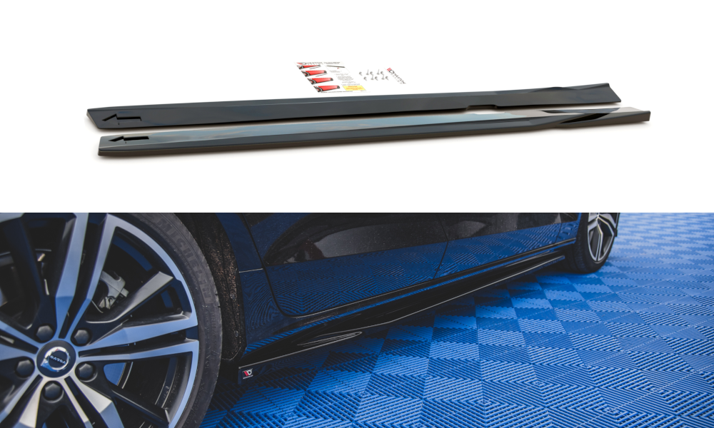 Seitenschweller Ansatz für V.1 für Volvo S60/V60 R-Design Mk3 Carbon Look