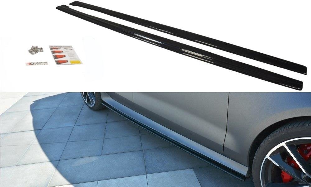 Seitenschweller Ansatz für Audi RS7 C7 FL schwarz matt