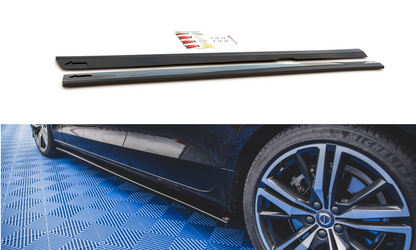 Seitenschweller Ansatz für V.2 für Volvo S60/V60 R-Design Mk3 schwarz matt