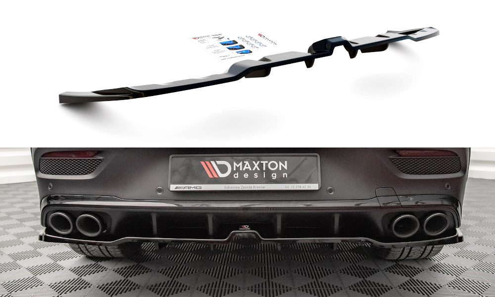 Mittlerer Diffusor Heck Ansatz DTM Look für Mercedes-AMG GLE Coupe C167 schwarz Hochglanz