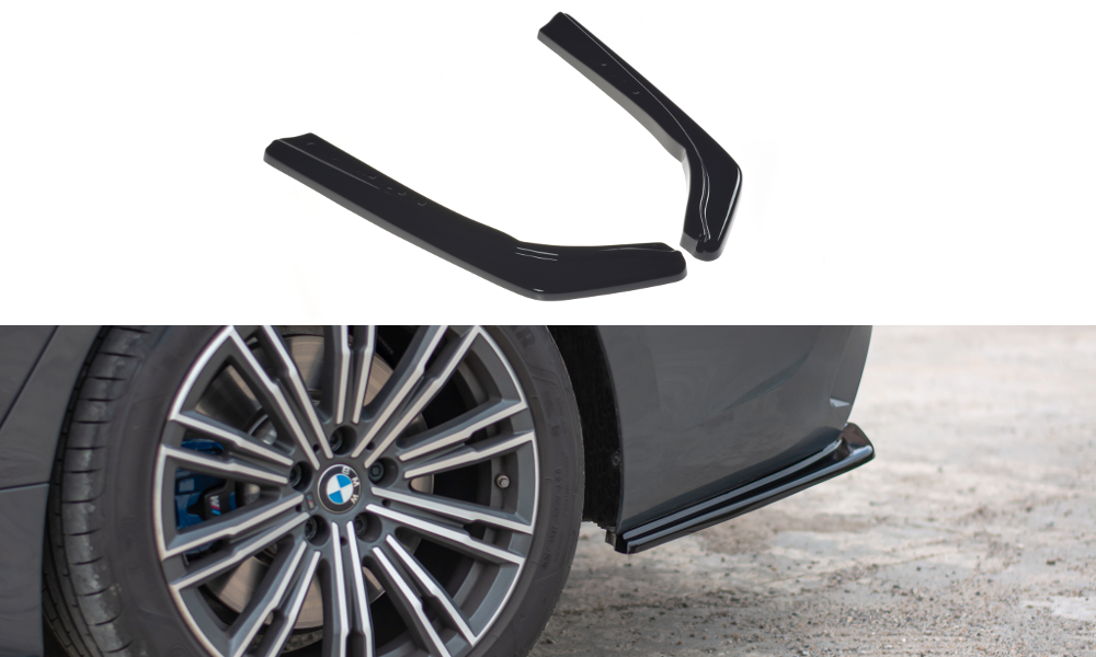 Heck Ansatz Flaps Diffusor für BMW 3er G20 M Paket Carbon Look