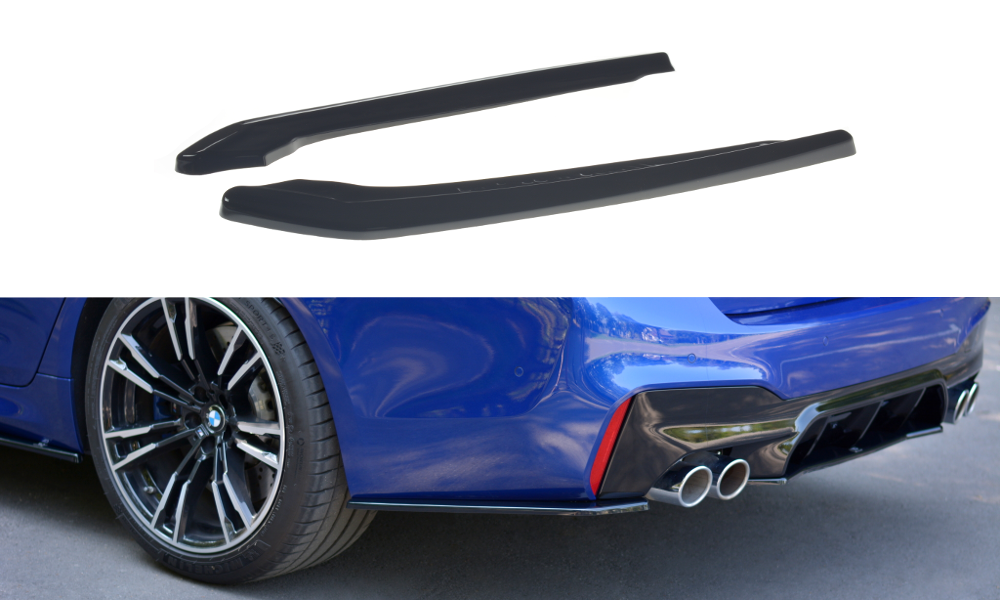 Heck Ansatz Flaps Diffusor für BMW M5 F90 schwarz Hochglanz