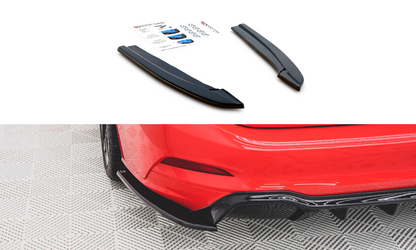 Heck Ansatz Flaps Diffusor V.3 für Ford Focus ST-Line Kombi Mk4 Carbon Look