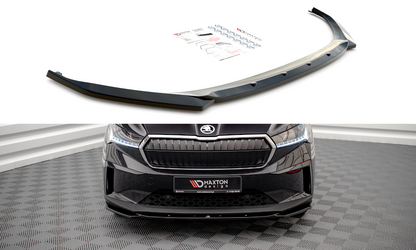 Front Ansatz V.3 für Skoda Enyaq iV schwarz Hochglanz