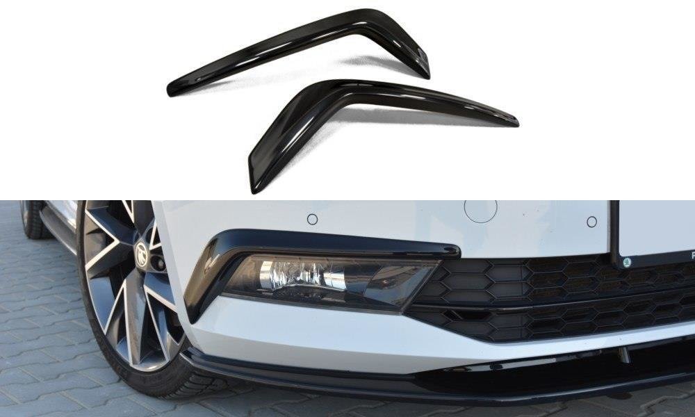 Nebelleuchten Abdeckung für SKODA SUPERB III Carbon Look