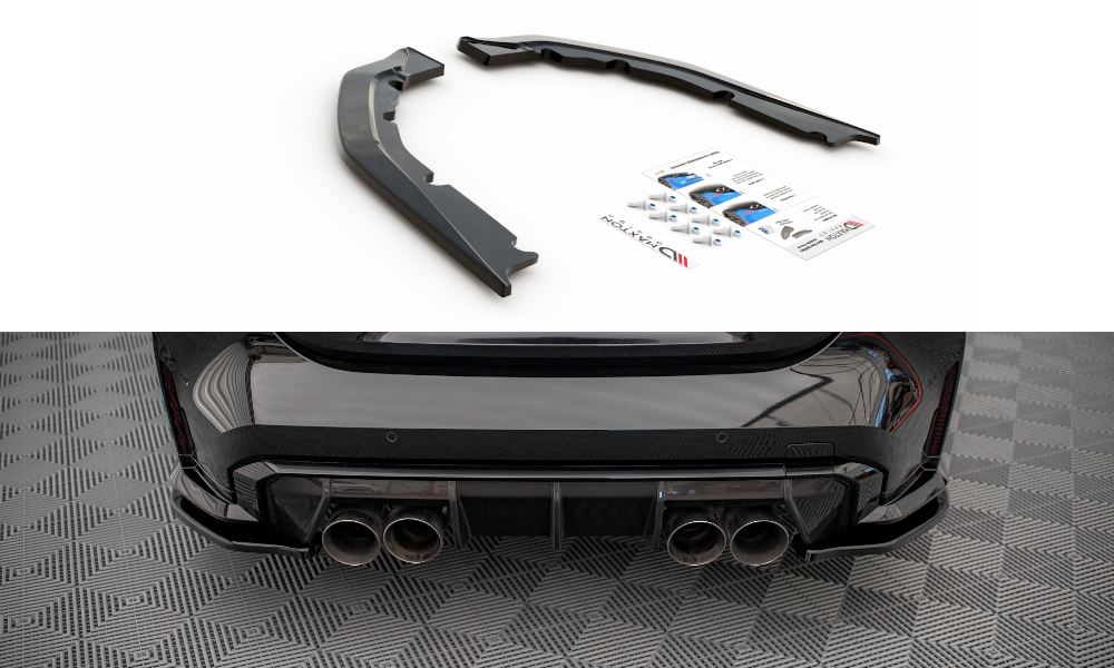 Heck Ansatz Flaps Diffusor für BMW M4 G82 Carbon Look
