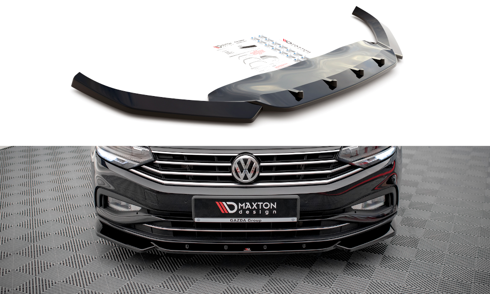Front Ansatz V.1 für Volkswagen Passat B8 Facelift schwarz Hochglanz