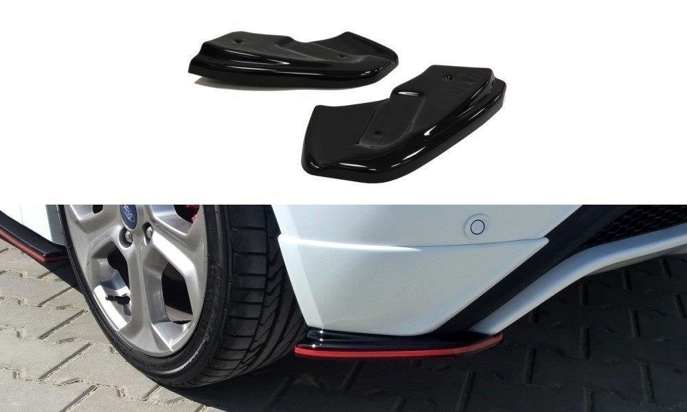 Heck Ansatz Flaps Diffusor für FORD FIESTA MK7 ST / STLINE / ZETEC S FACELIFT Carbon Look