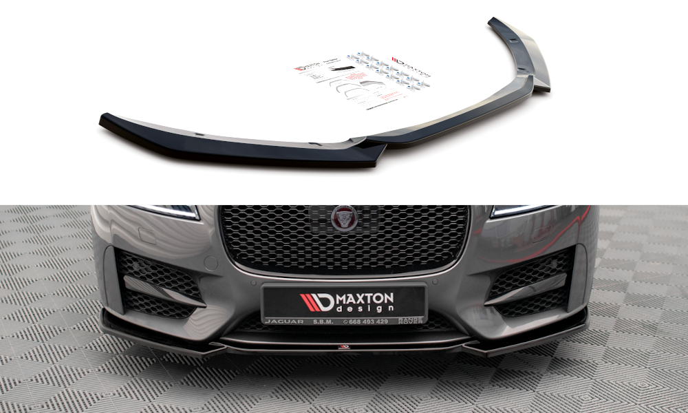 Front Ansatz V.1 für Jaguar XF R-Sport Mk2 schwarz Hochglanz