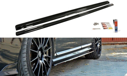 Seitenschweller Ansatz für VOLVO V50F R-DESIGN Carbon Look