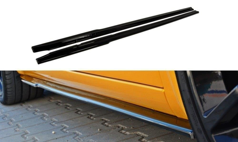 Seitenschweller Ansatz für RENAULT MEGANE II RS schwarz Hochglanz