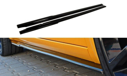 Seitenschweller Ansatz für RENAULT MEGANE II RS schwarz Hochglanz