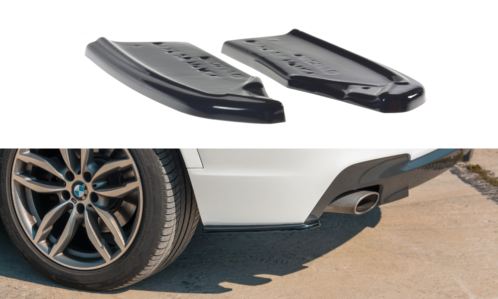 Heck Ansatz Flaps Diffusor für BMW X3 F25 M-Paket Facelift  Carbon Look