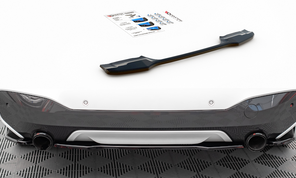 Mittlerer Diffusor Heck Ansatz für BMW X1 M-Paket F48 Carbon Look