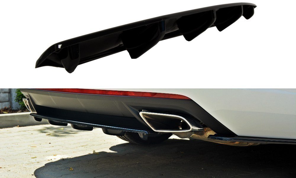 Mittlerer Diffusor Heck Ansatz für Skoda Octavia RS Mk3 / Mk3 FL Hatchback / Kombi schwarz Hochglanz